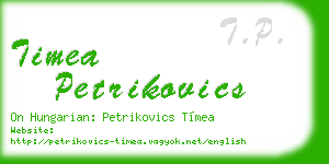 timea petrikovics business card